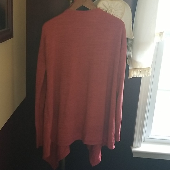 Women's Burnished Orange Drapy Cover-up Cardigan - Picture 3 of 3